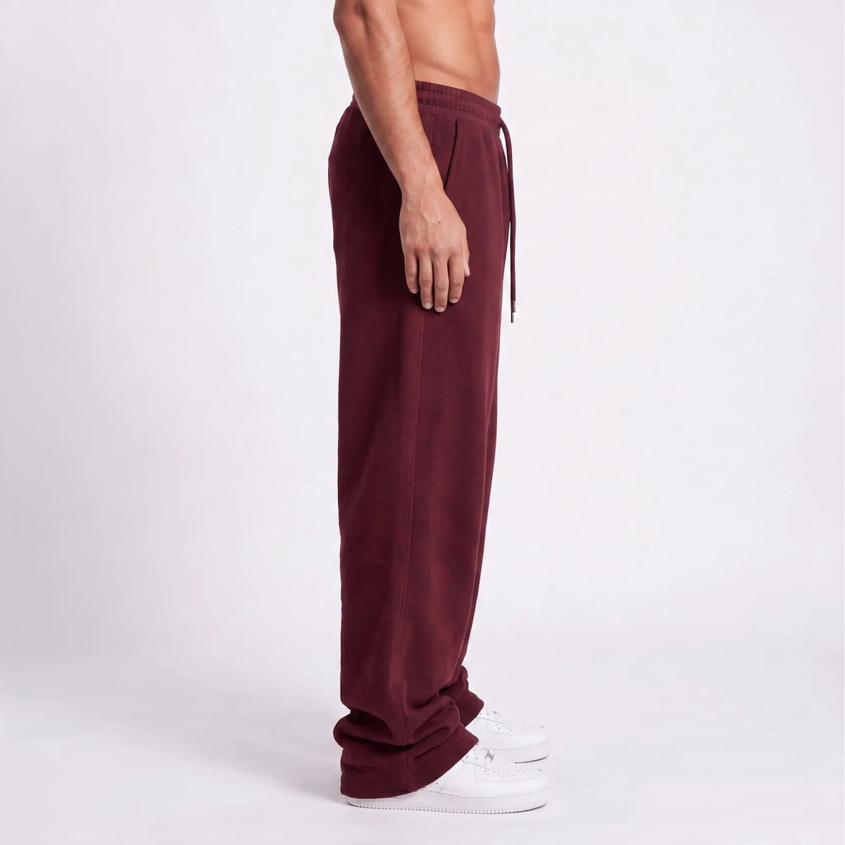 Baggy Unisex Wide Leg Summer Sweatpants - Burgundy