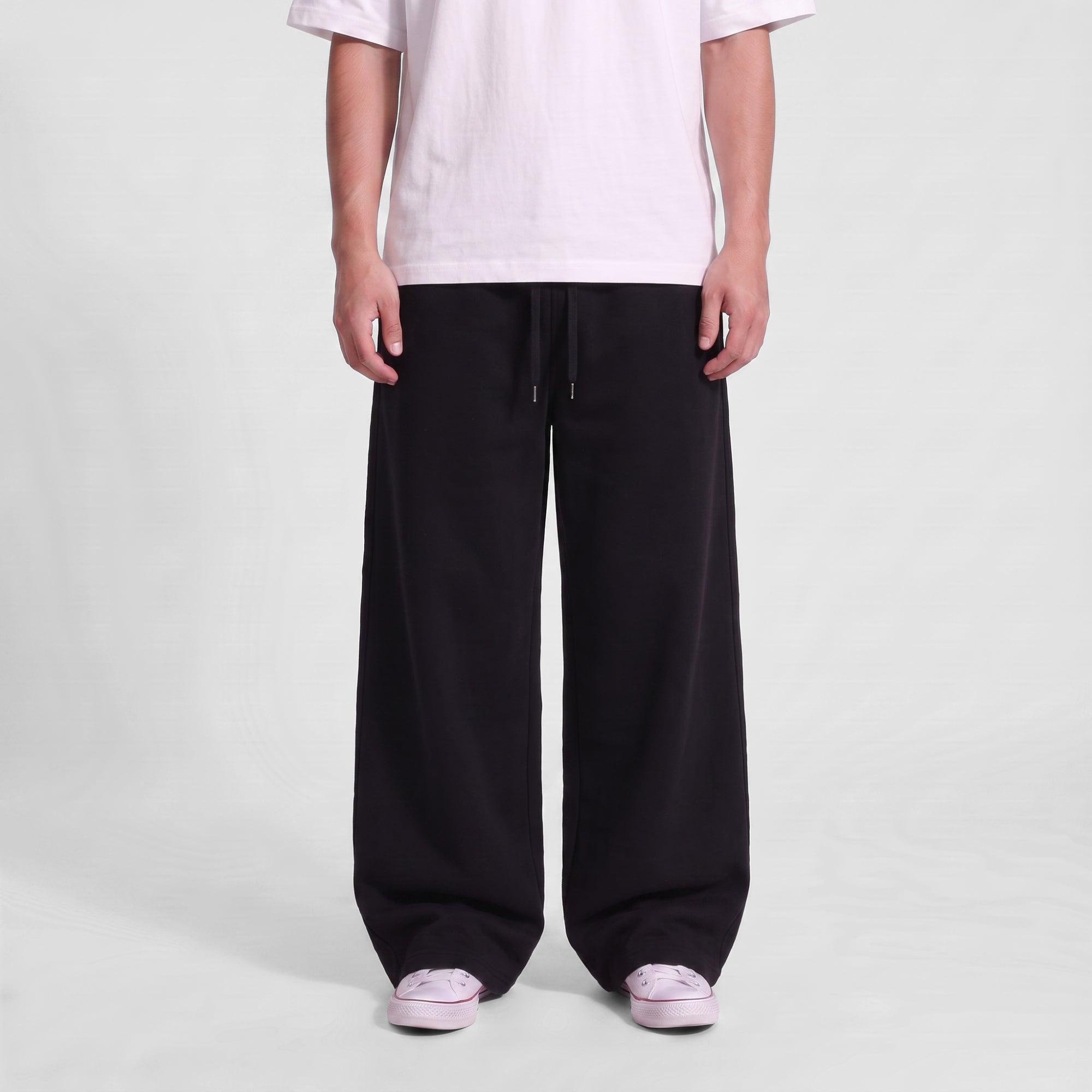 Baggy Unisex Wide Leg Summer Sweatpants - Black