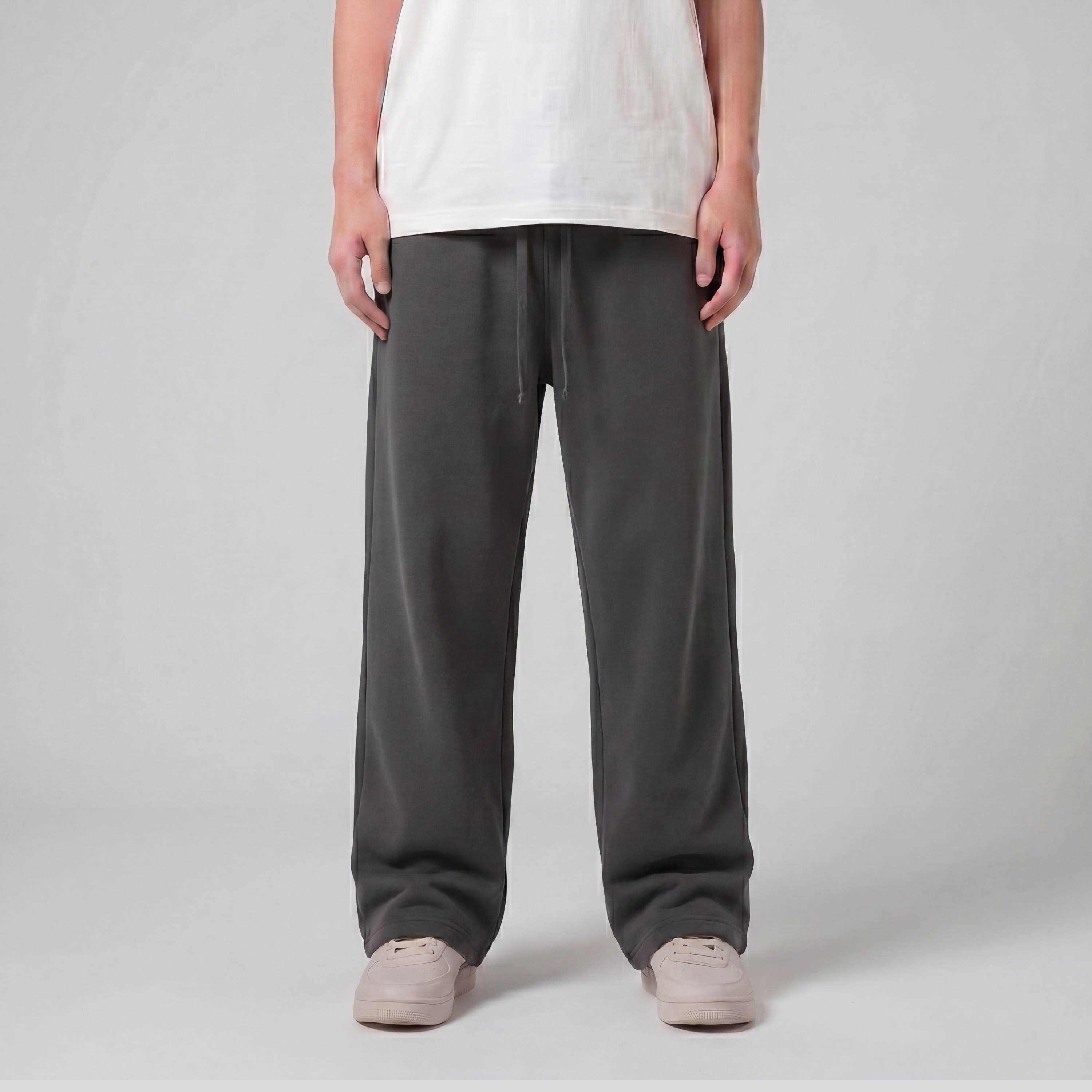 Straight Leg Unisex Summer Sweatpants - Dark Grey