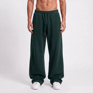 Baggy Unisex Wide Leg Summer Sweatpants - Dark Green
