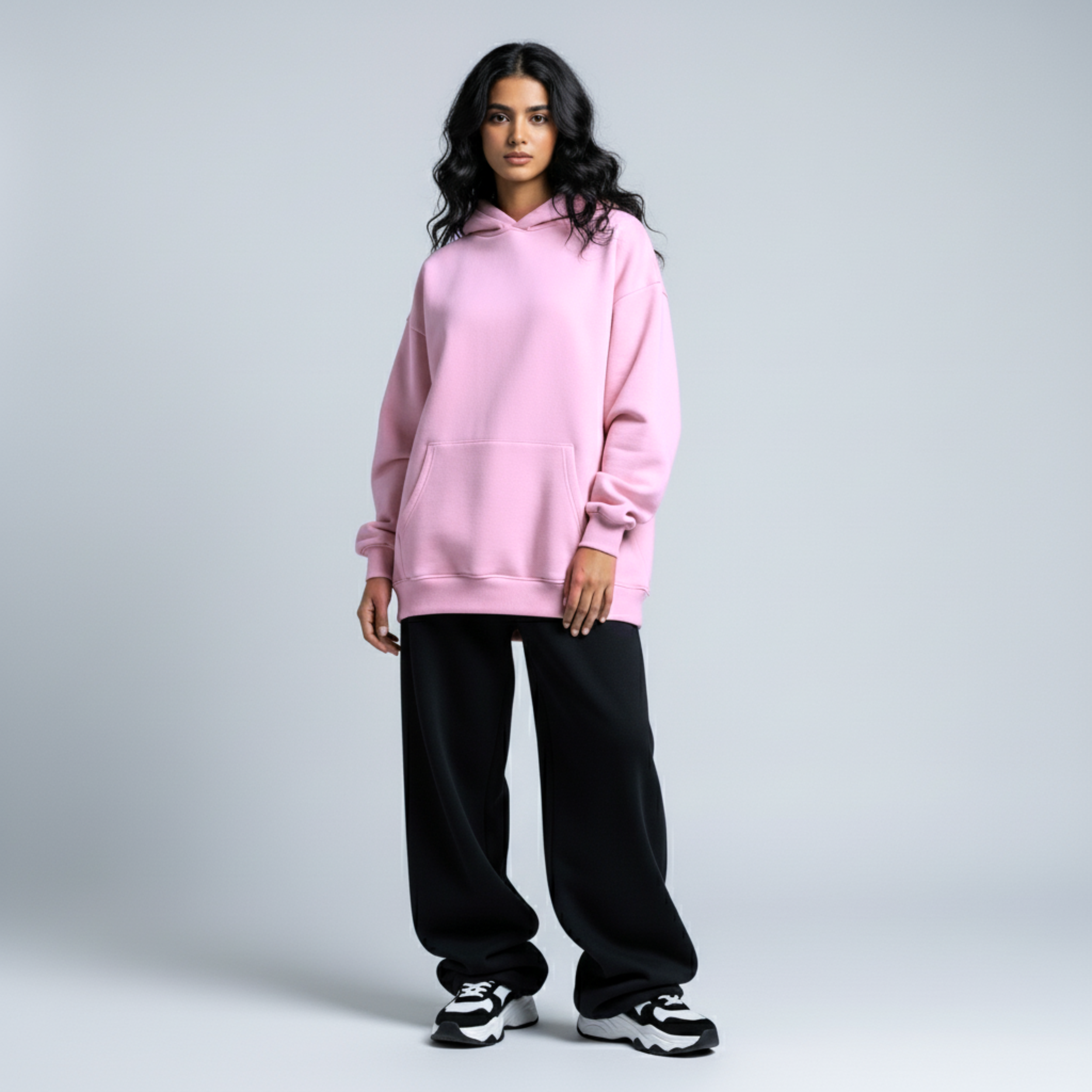 Pink Oversized Unisex Hoodie - Basic