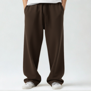 Baggy Unisex Wide Leg Sweatpants - Brown