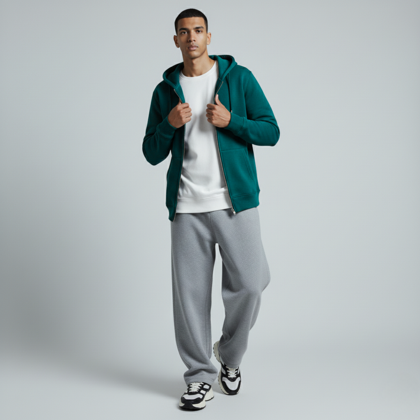 Teal Unisex Zip Up Hoodie