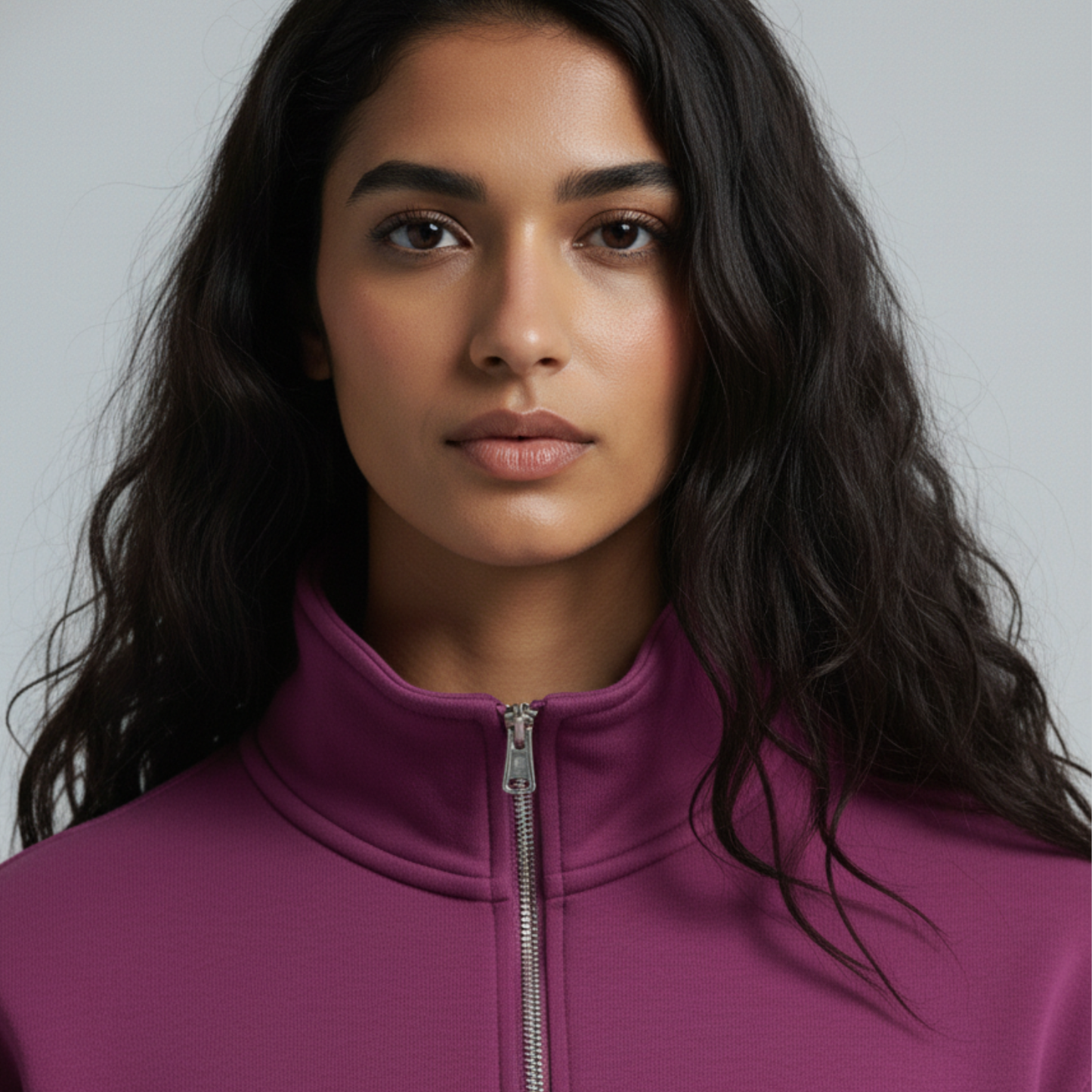 Purple Unisex Quarter Zip Sweatshirt
