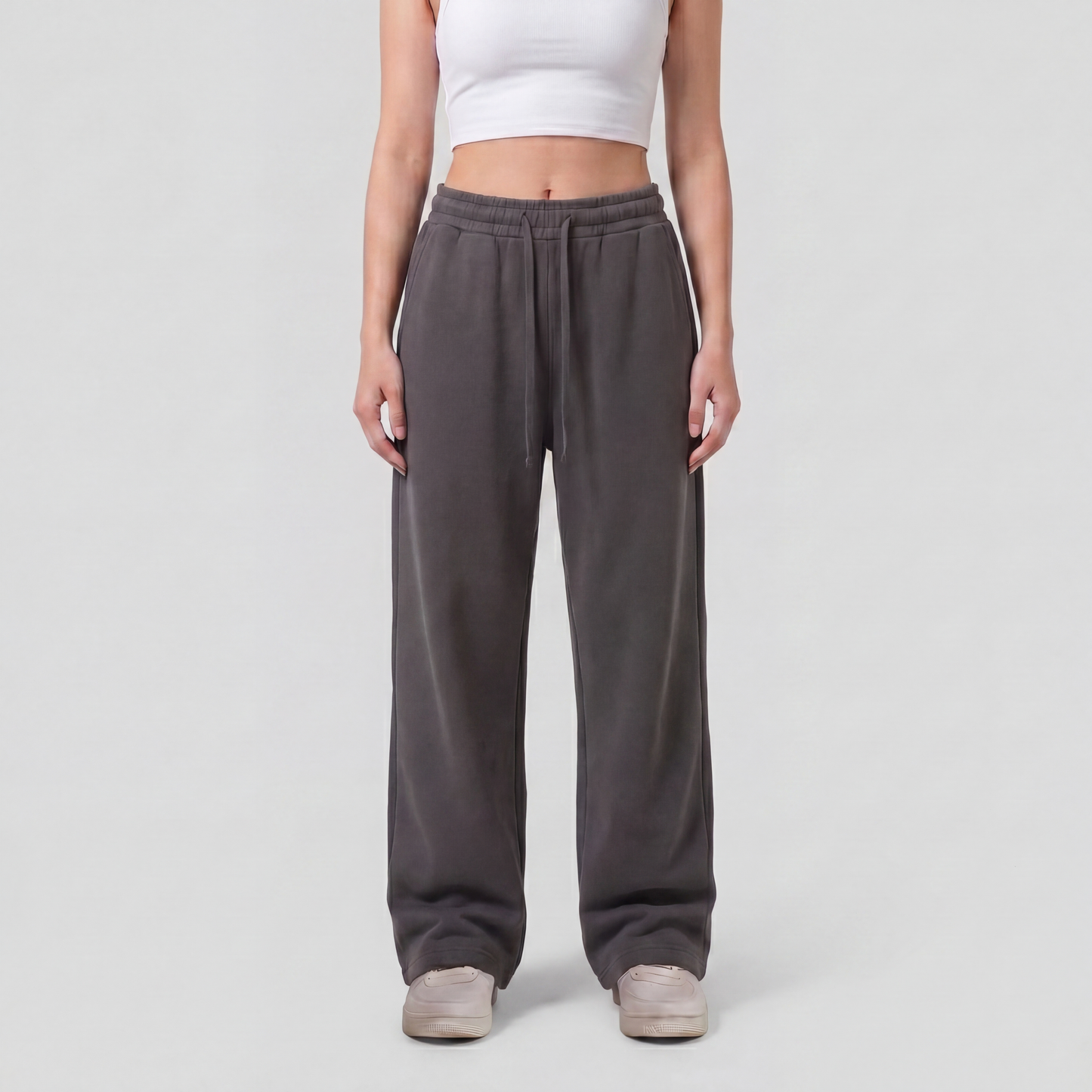 Straight Leg Unisex Summer Sweatpants - Dark Grey