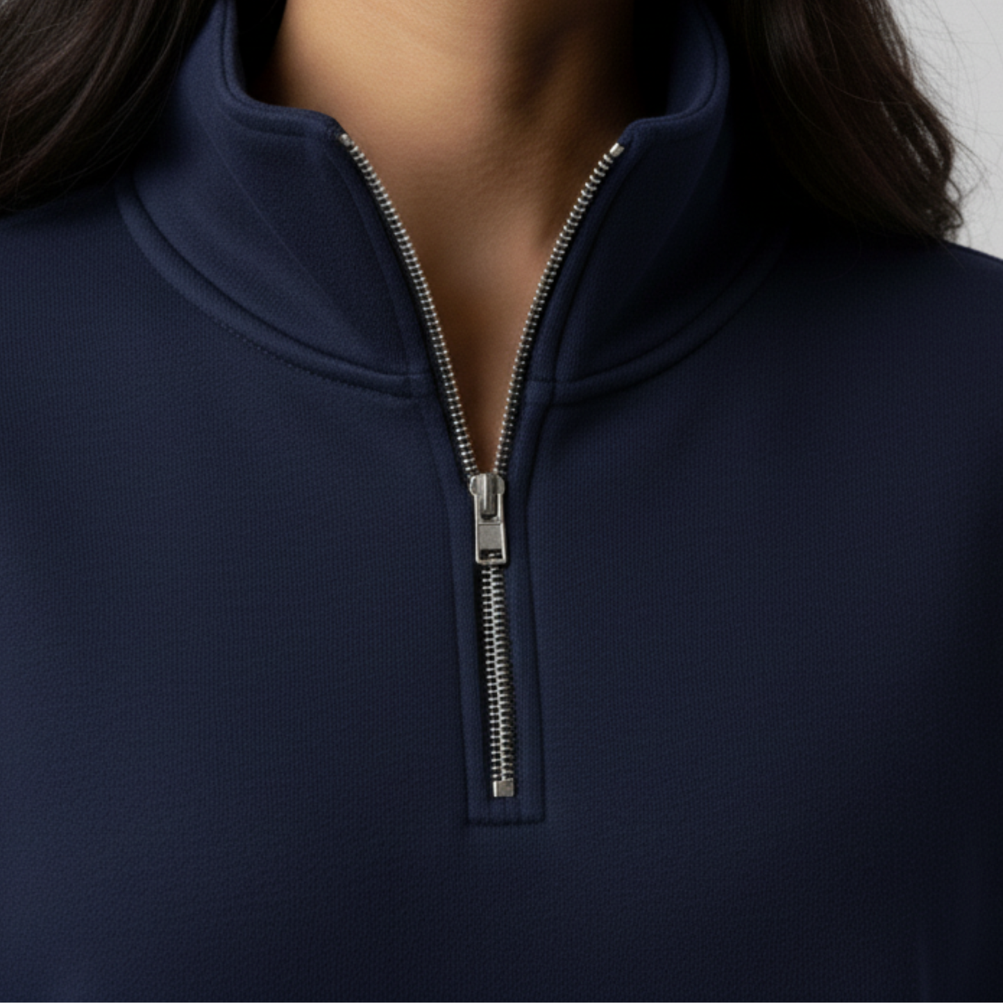 Navy Unisex Quarter Zip Sweatshirt
