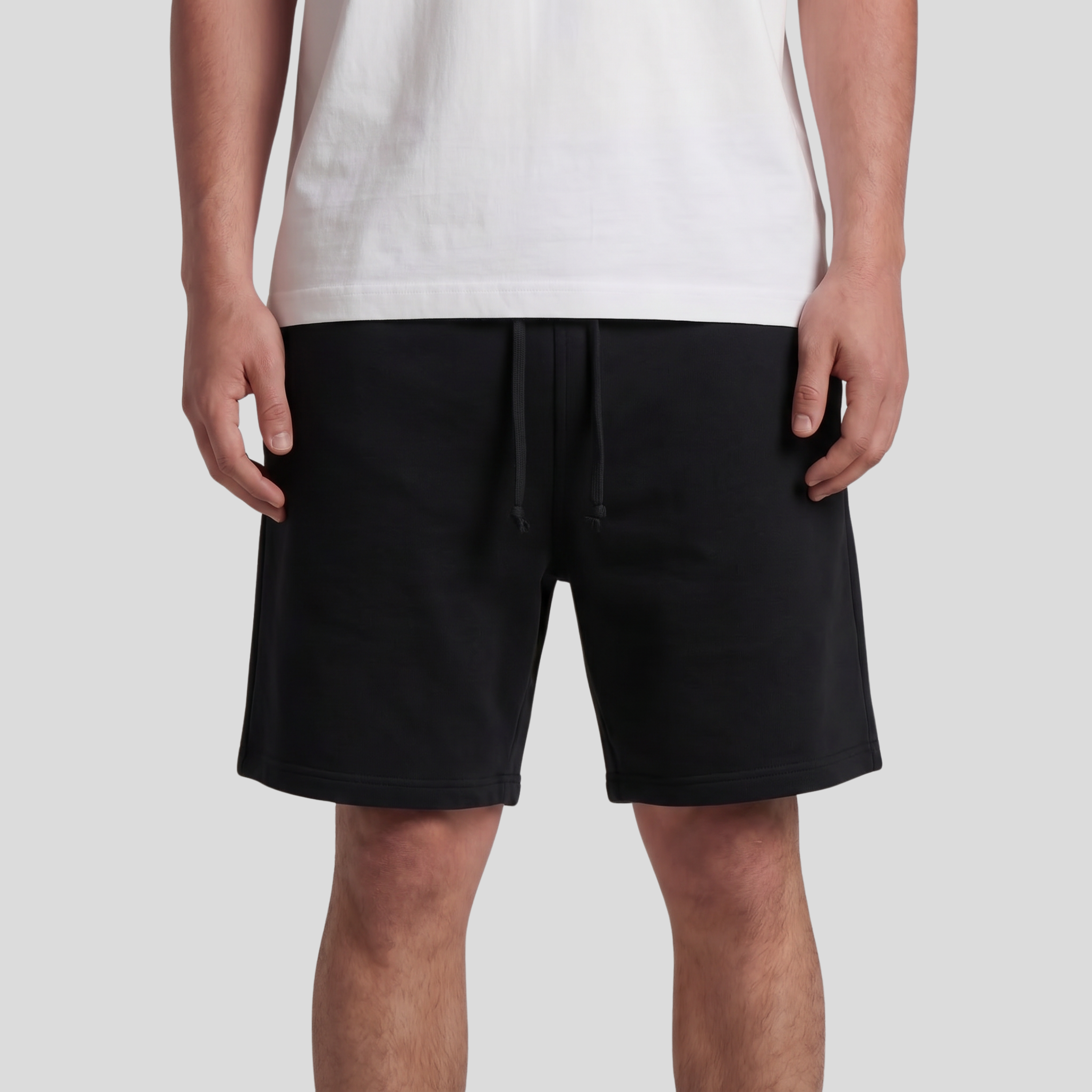 Black Unisex Regular Summer Shorts