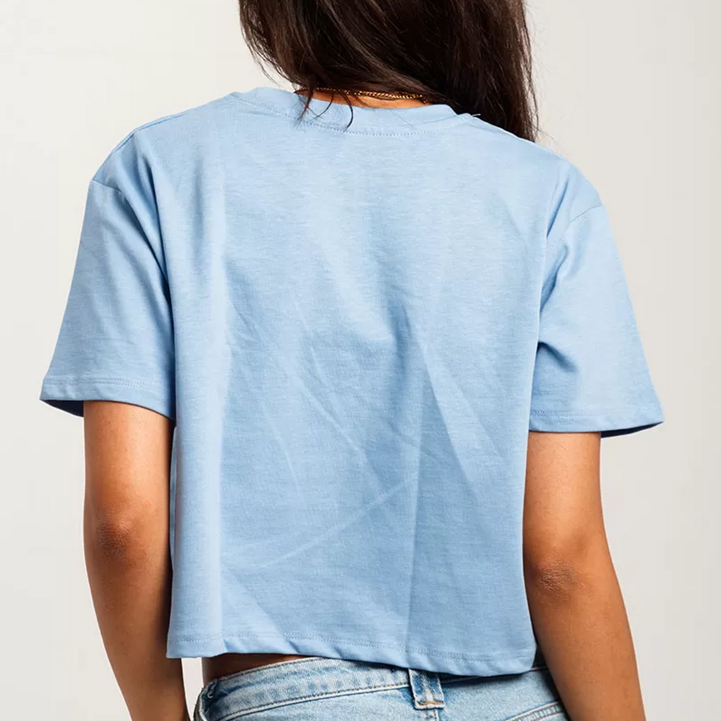 Cropped Oversize T-Shirt (Baby Blue)