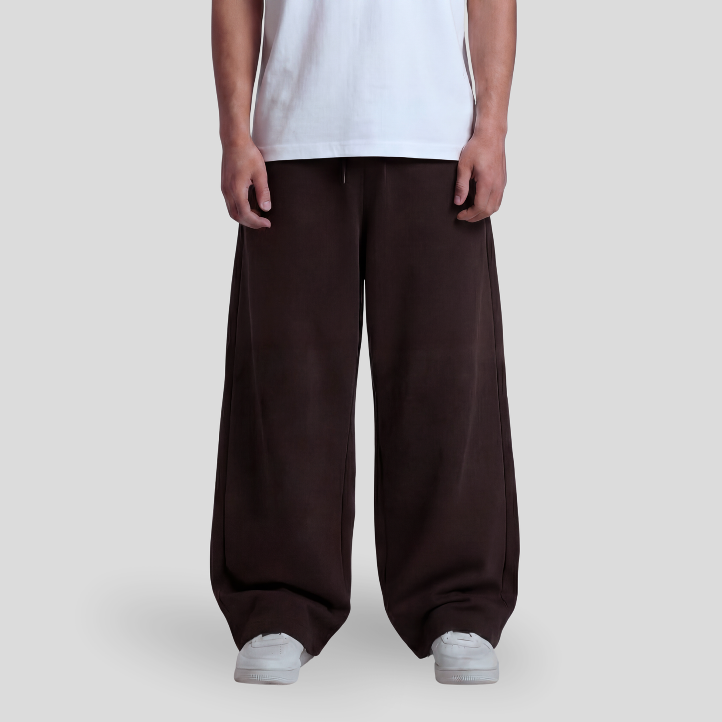 Baggy Unisex Wide Leg Summer Sweatpants - Brown