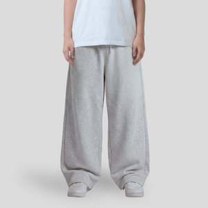 Baggy Unisex Wide Leg Summer Sweatpants - Heather Grey