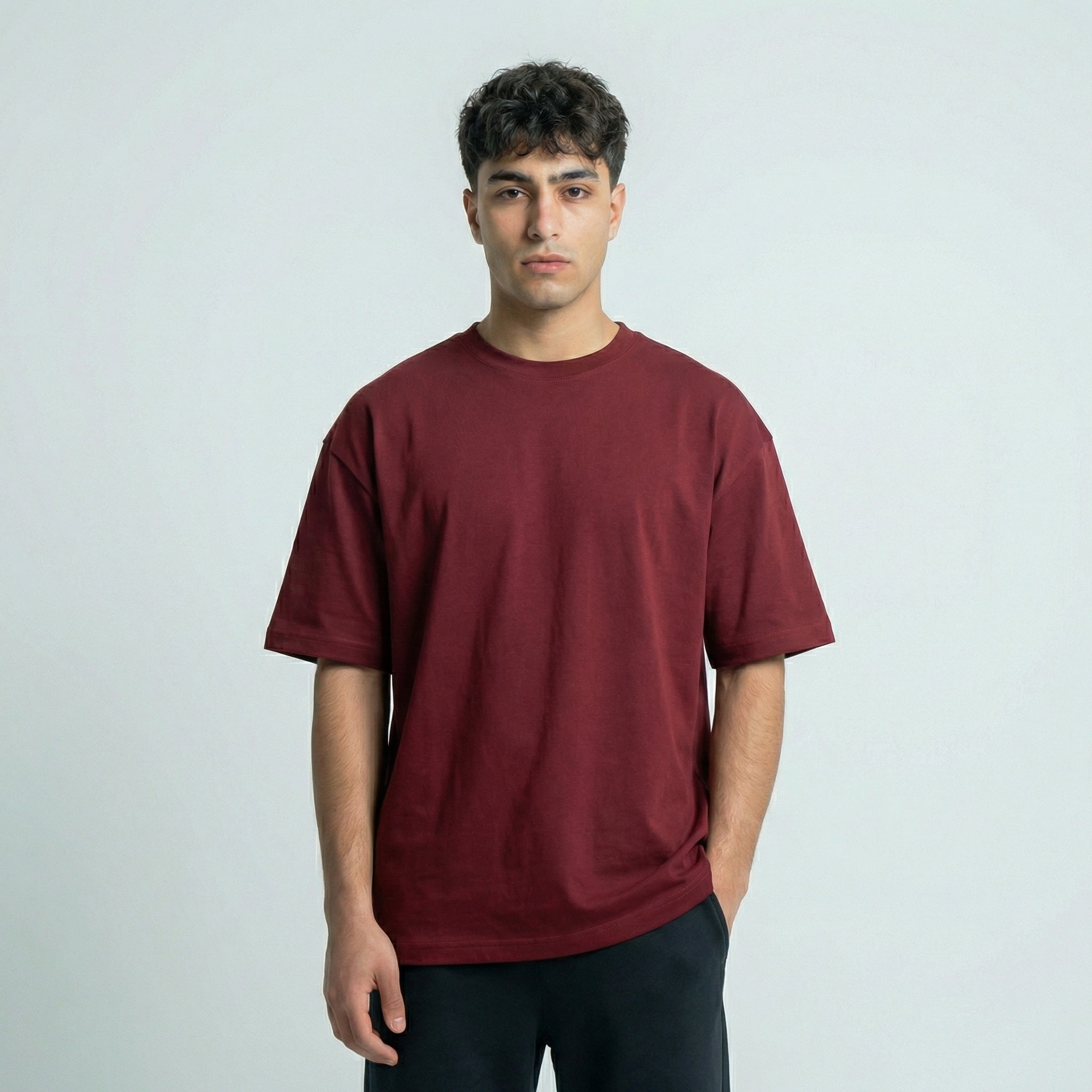 Oversized Boulevard Unisex T-Shirt - Burgundy