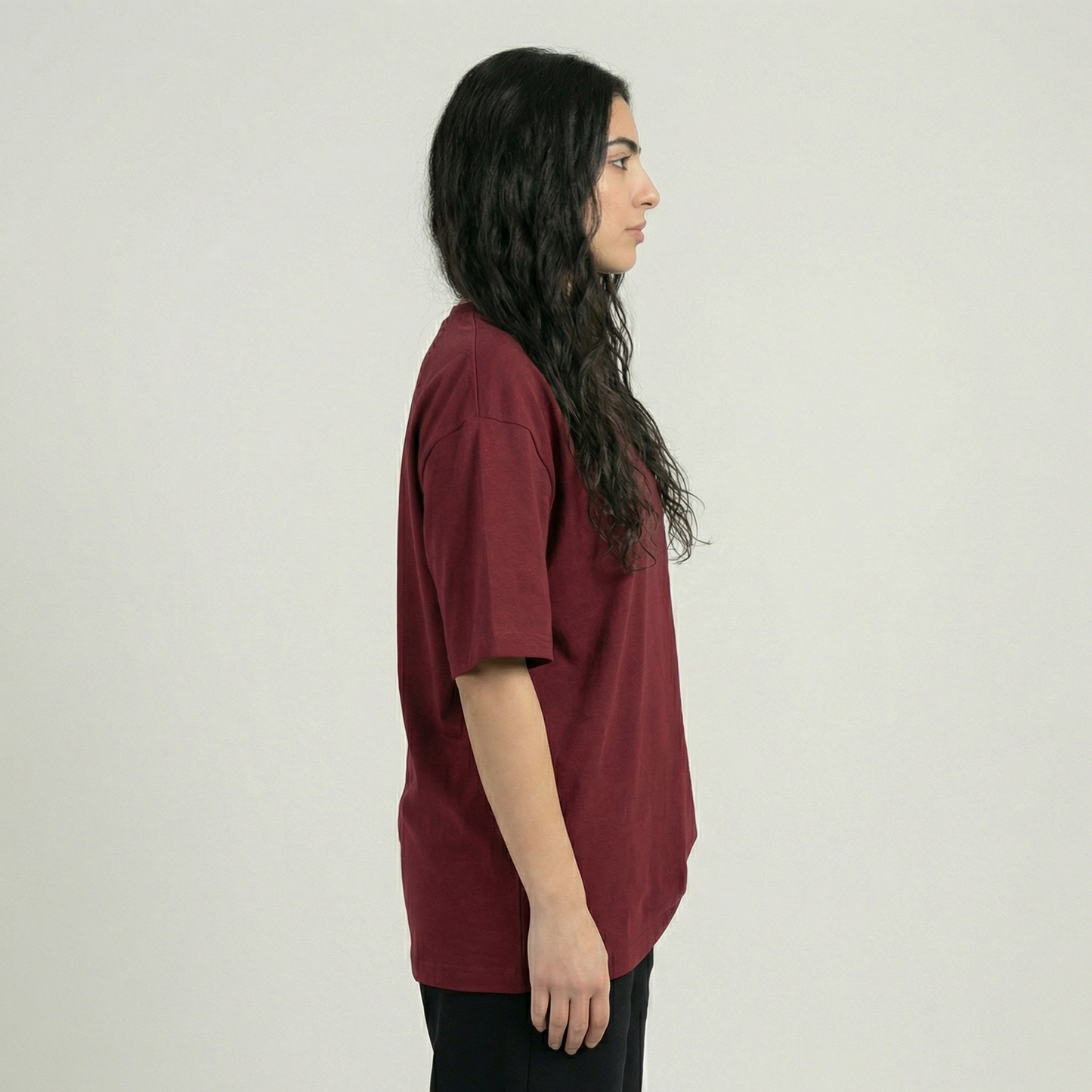 Oversized Boulevard Unisex T-Shirt - Burgundy
