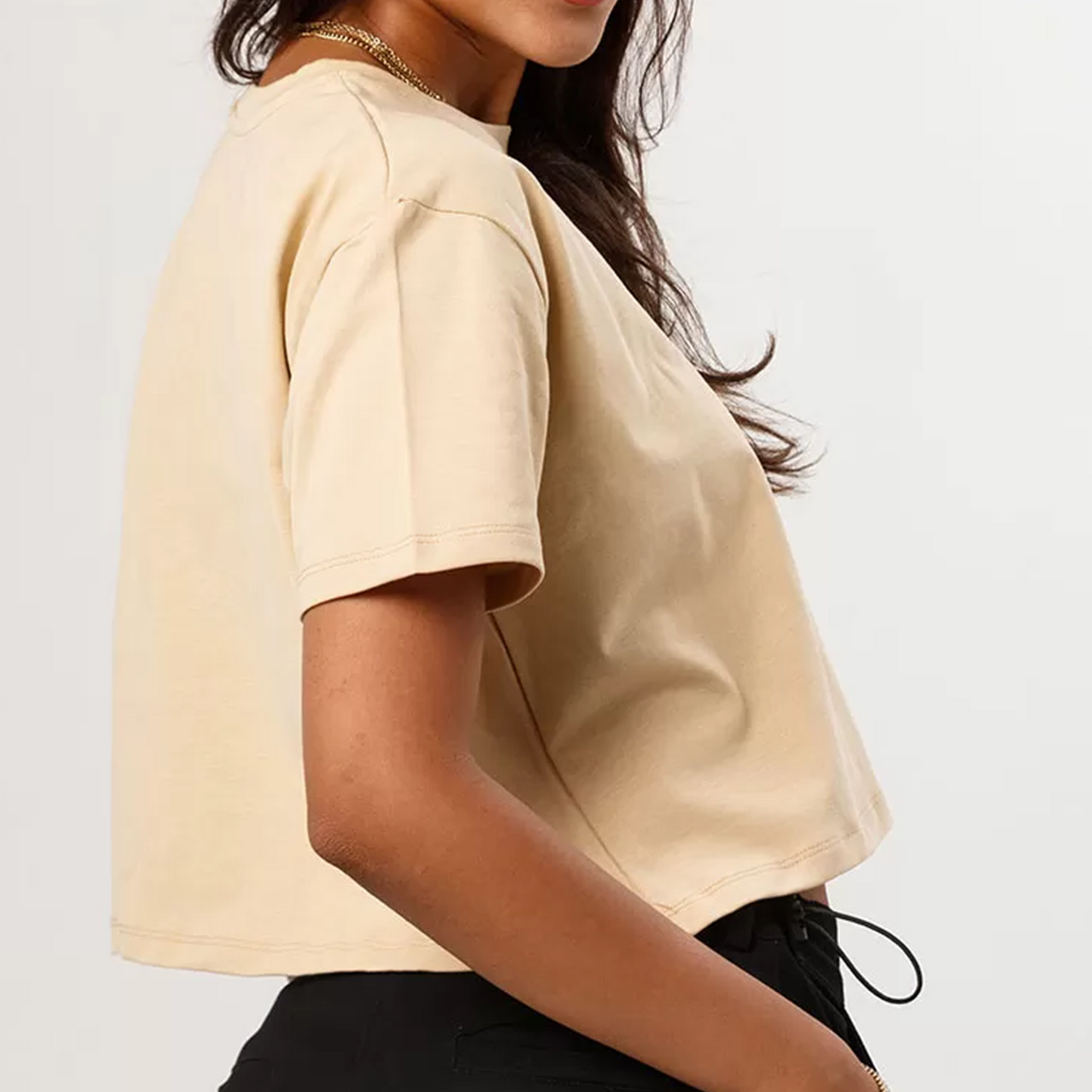 Cropped Oversize T-Shirt (Beige)