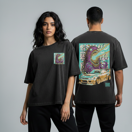 Washed Oversized Unisex T-Shirt - Chaos