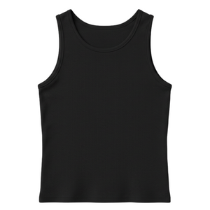 Black Crewneck Ribbed Tank Top