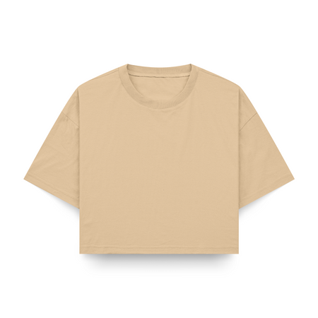 Cropped Oversize T-Shirt (Beige)