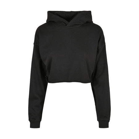 Basic Cropped Oversized Hoodie – Black