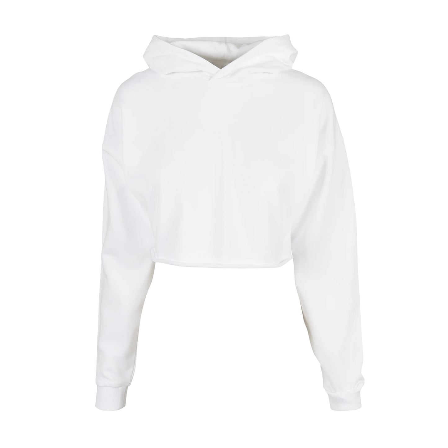 Basic Cropped Oversized Hoodie – White