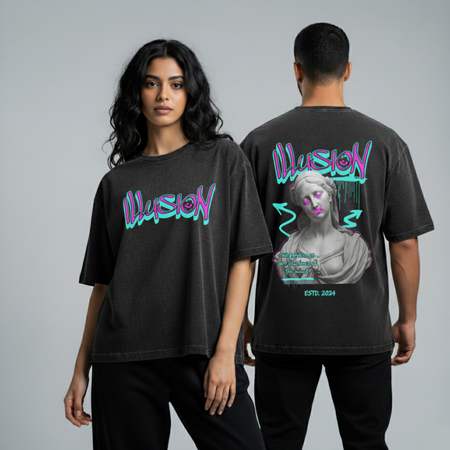 Washed Oversized Unisex T-Shirt - Illusions Of The Mind