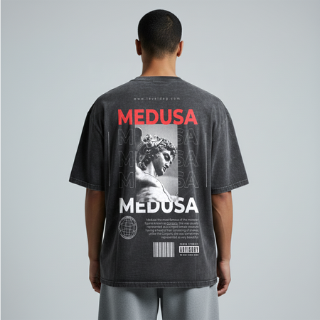 Washed Oversized Unisex T-Shirt - Medusa