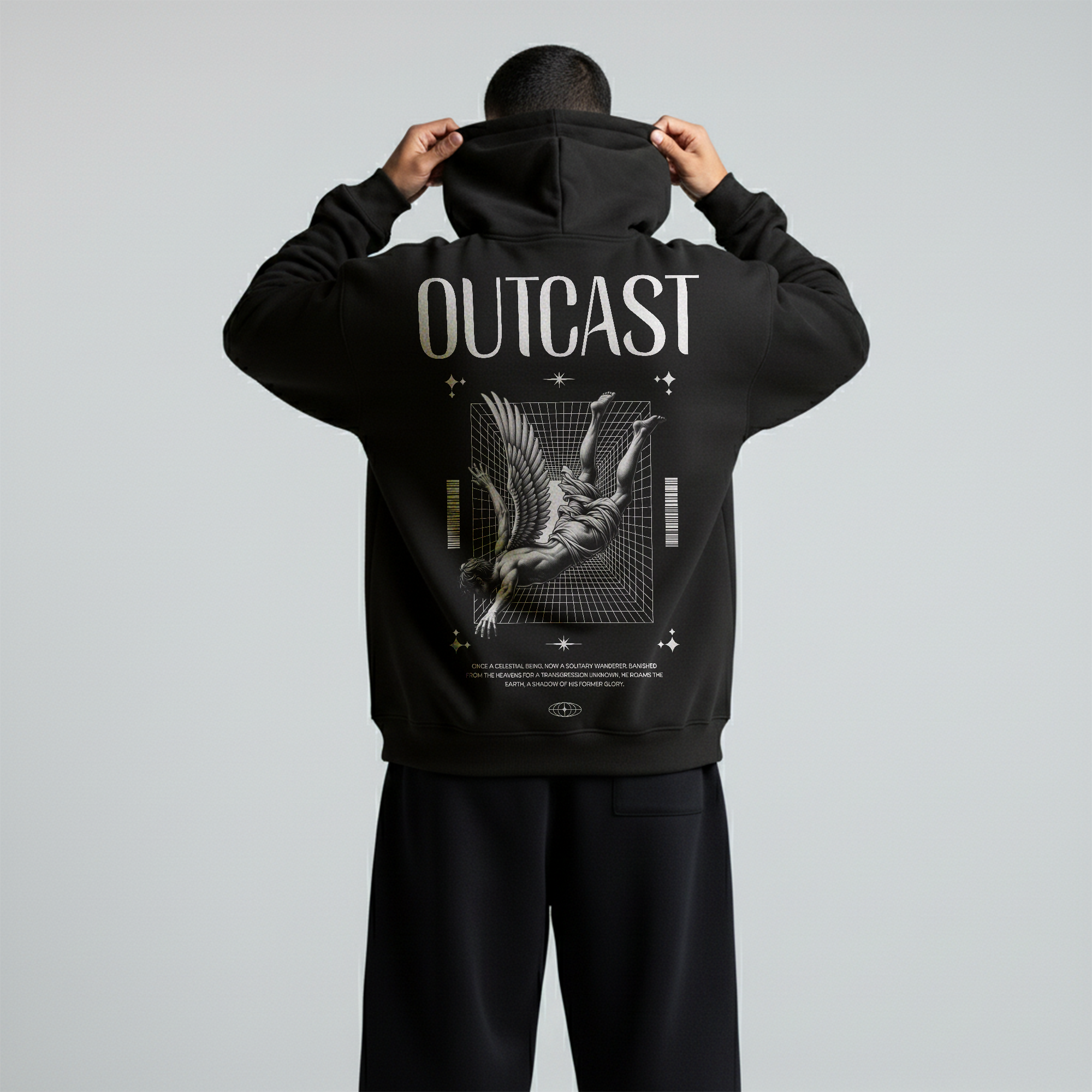 Black Oversized Unisex Hoodie - Outcast