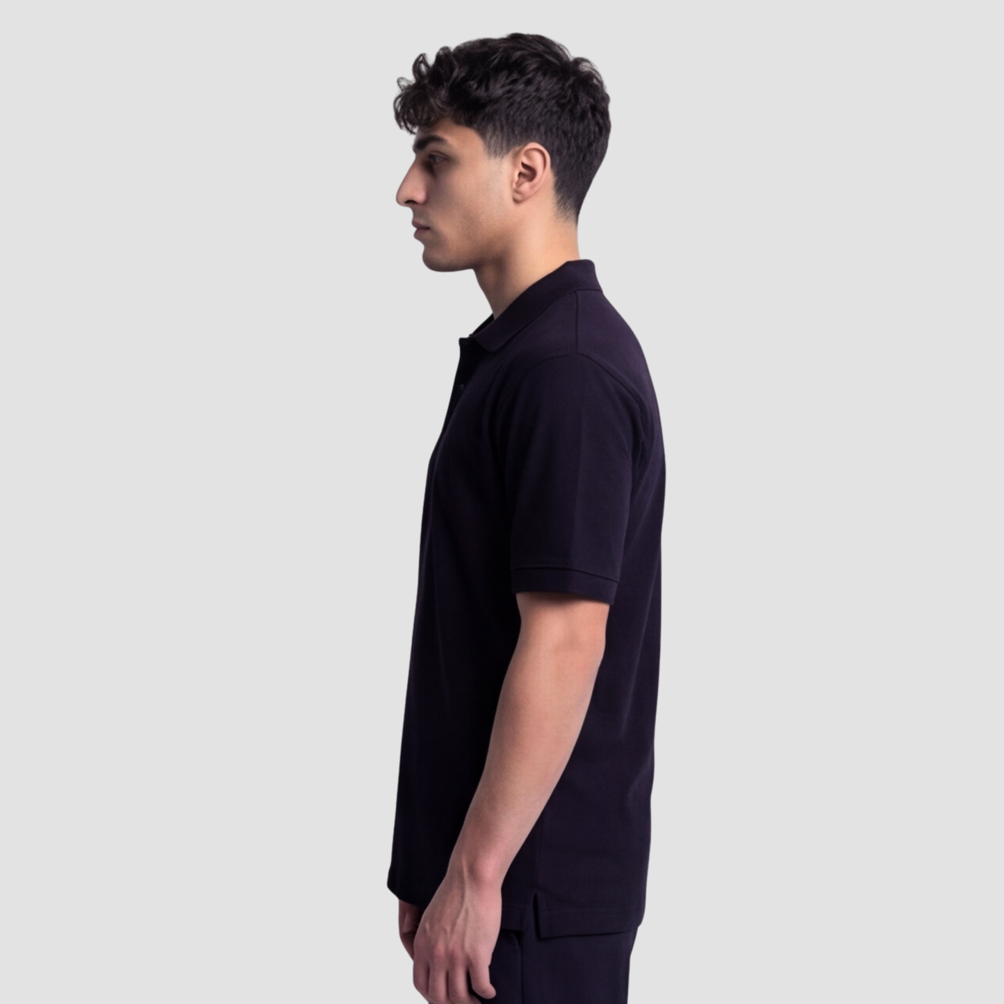 Relaxed Fit Polo T-Shirt - Black