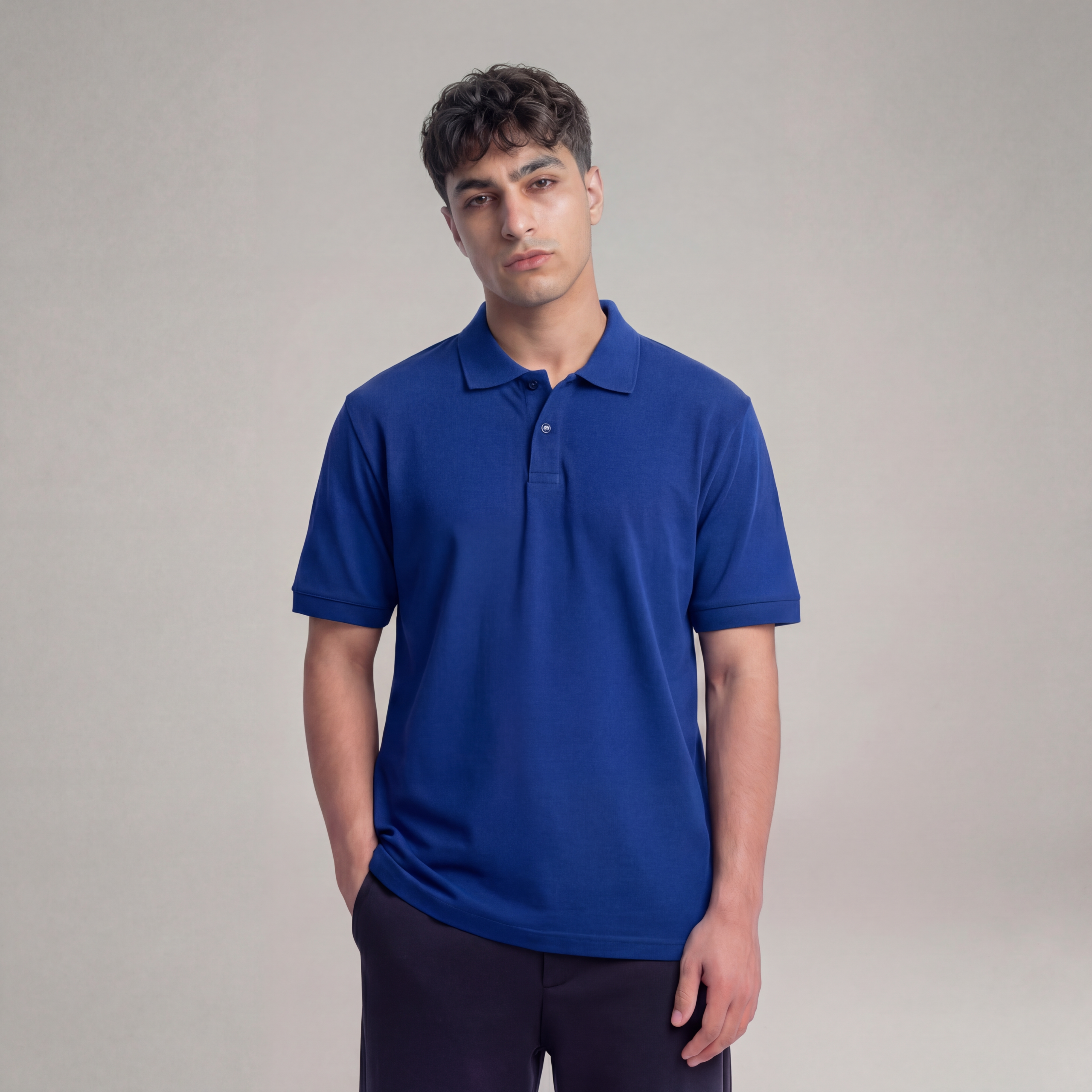 Relaxed Fit Polo T-Shirt - Royal Blue
