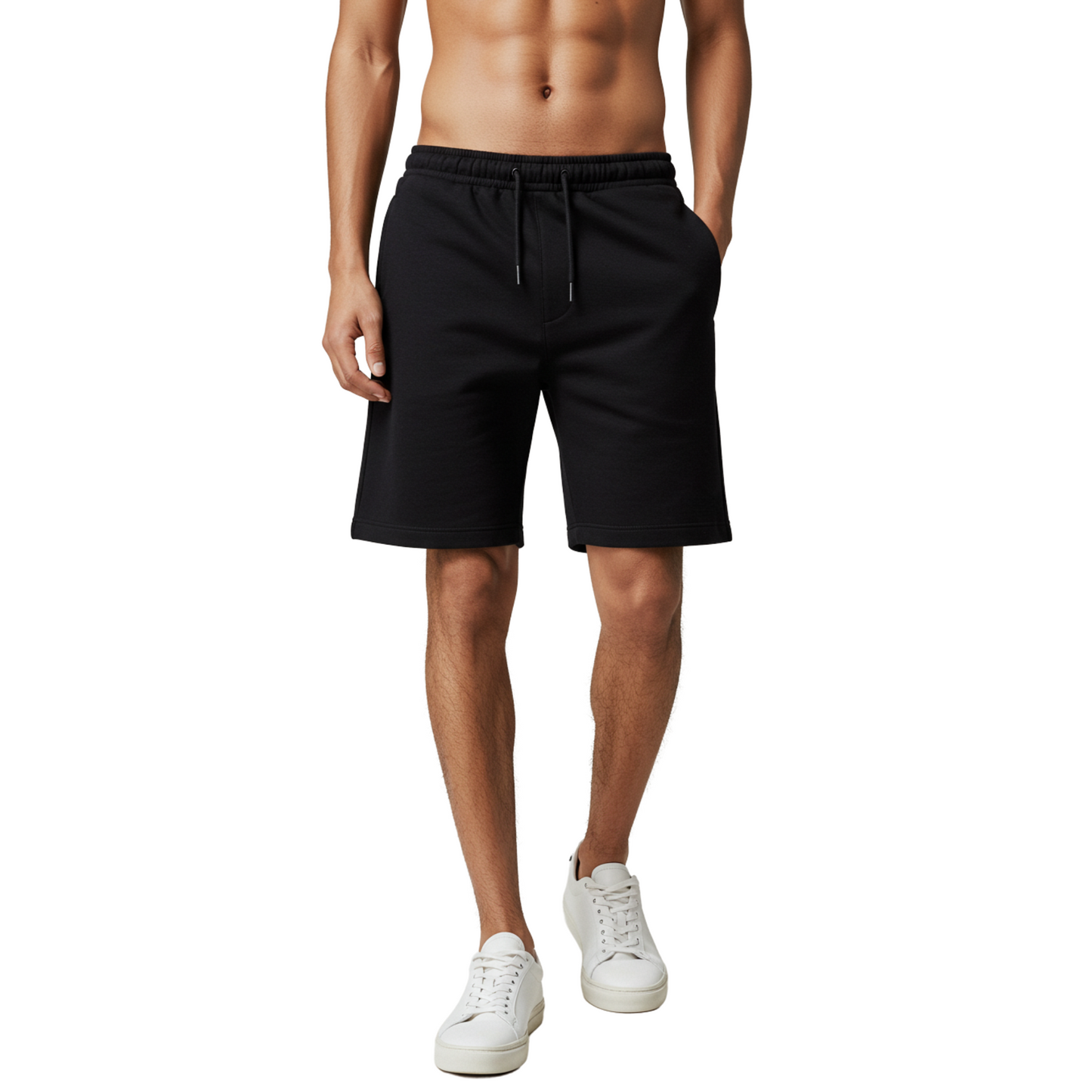 Black Unisex Regular Summer Shorts