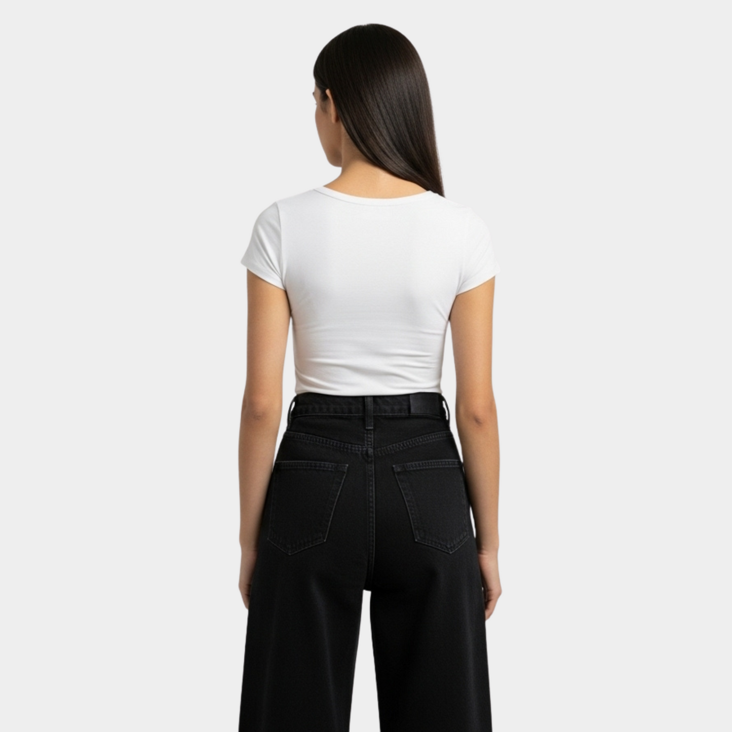 Women White Short Sleeve Basic Top
