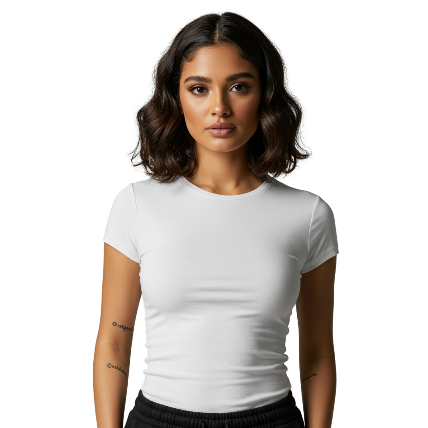 White Short Sleeve Basic Top