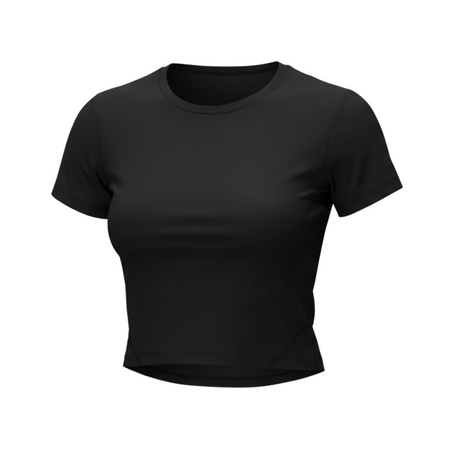 Black Short Sleeve Basic Top