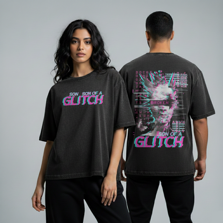 Washed Oversized Unisex T-Shirt - Son Of A Glitch