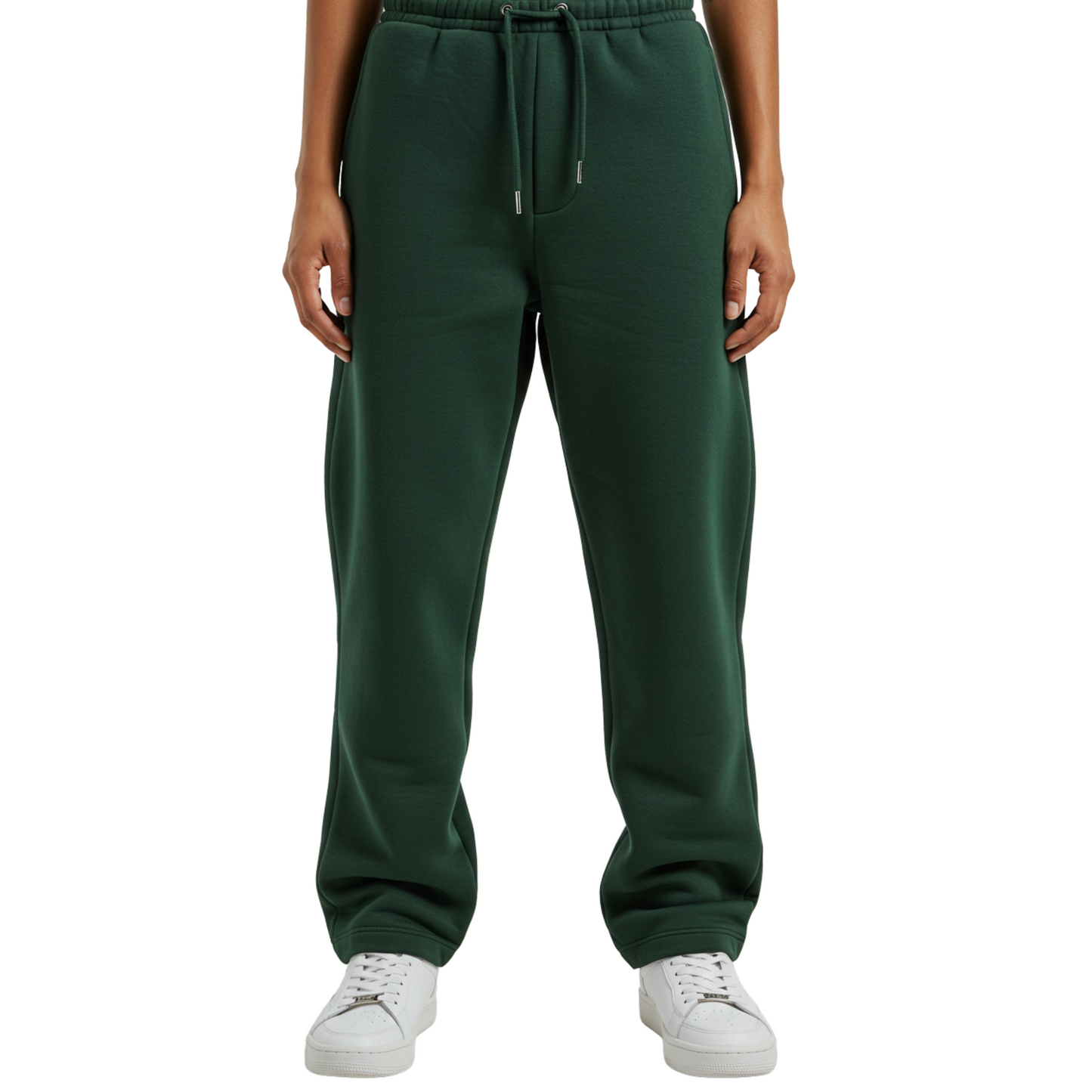 Dark Green Unisex Straight Leg Sweatpants - Basic