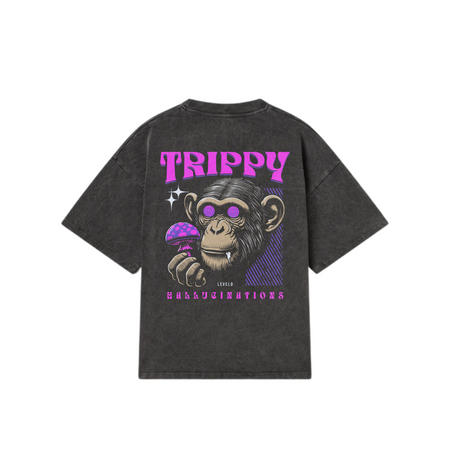 Washed Oversized Unisex T-Shirt - Trippy Chimpanzee