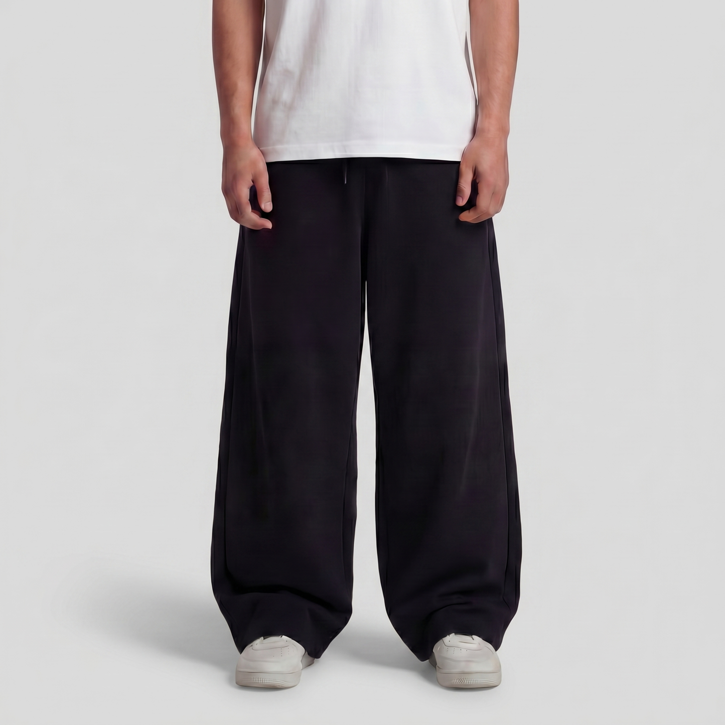 Baggy Unisex Wide Leg Summer Sweatpants - Black – Leveld