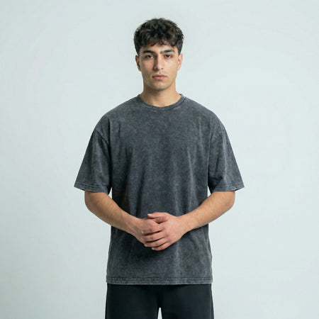 Washed Oversized Unisex T-Shirt - Dark Grey