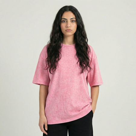 Washed Oversized Unisex T-Shirt - Pink