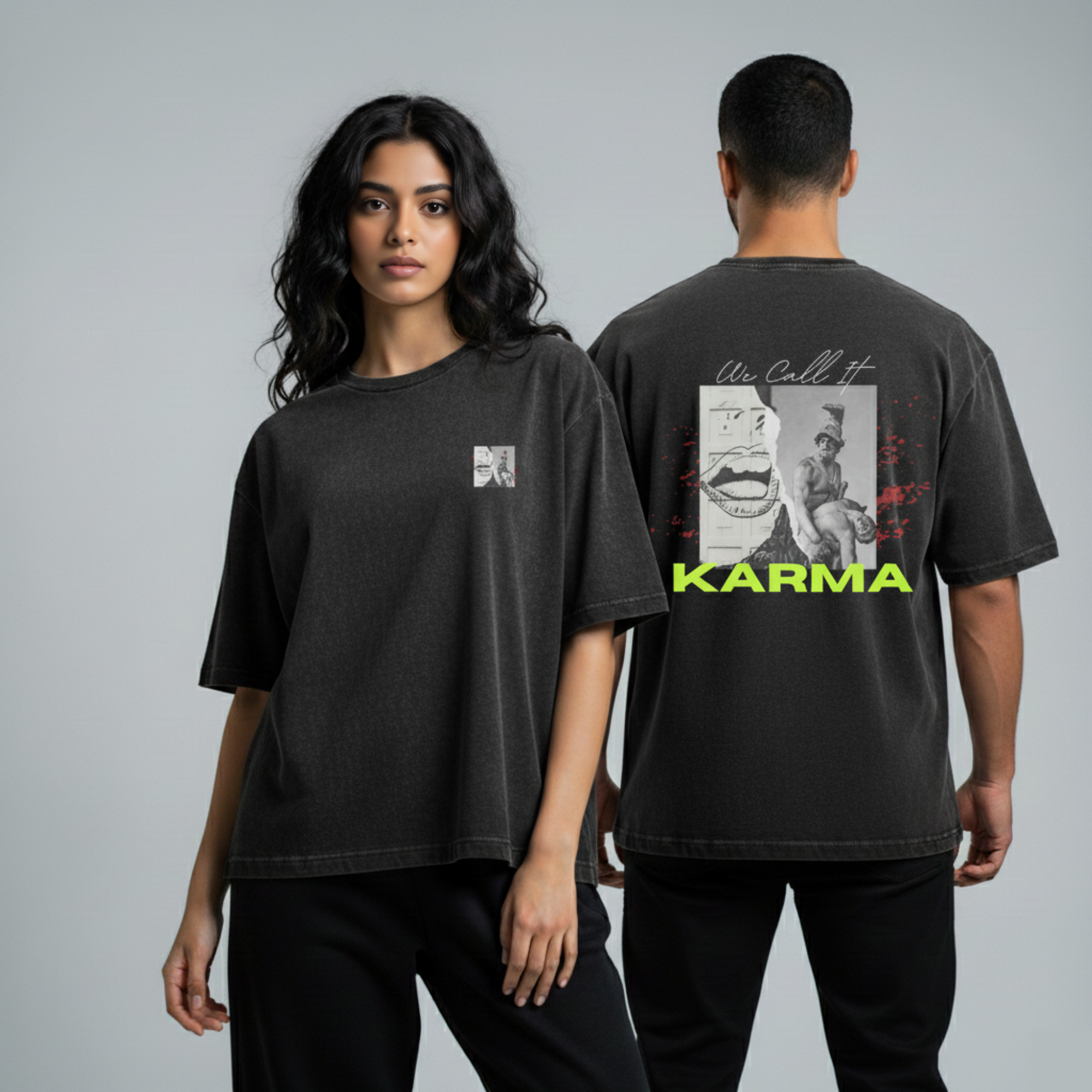 Washed Oversized Unisex T-Shirt - We call it karma