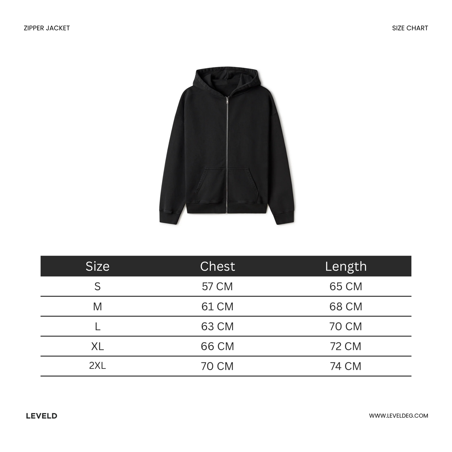 Black Unisex Zip Up Hoodie