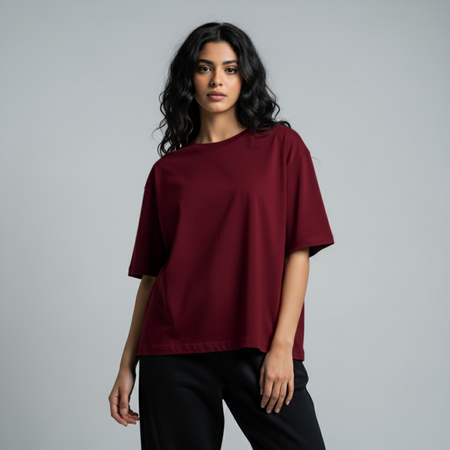 Oversized Boulevard Unisex T-Shirt (Burgundy)