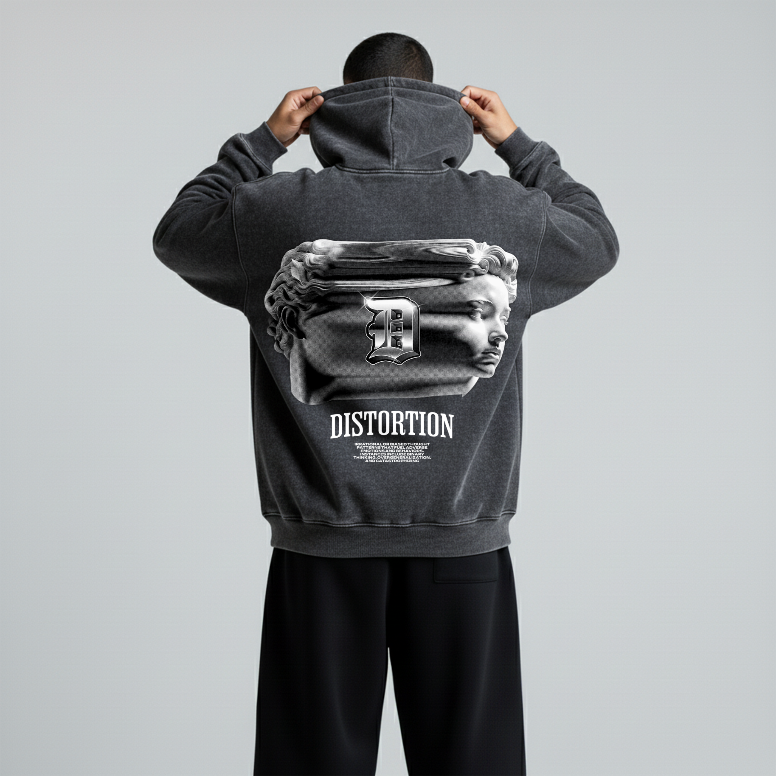 Washed Oversized Hoodie - Distortion