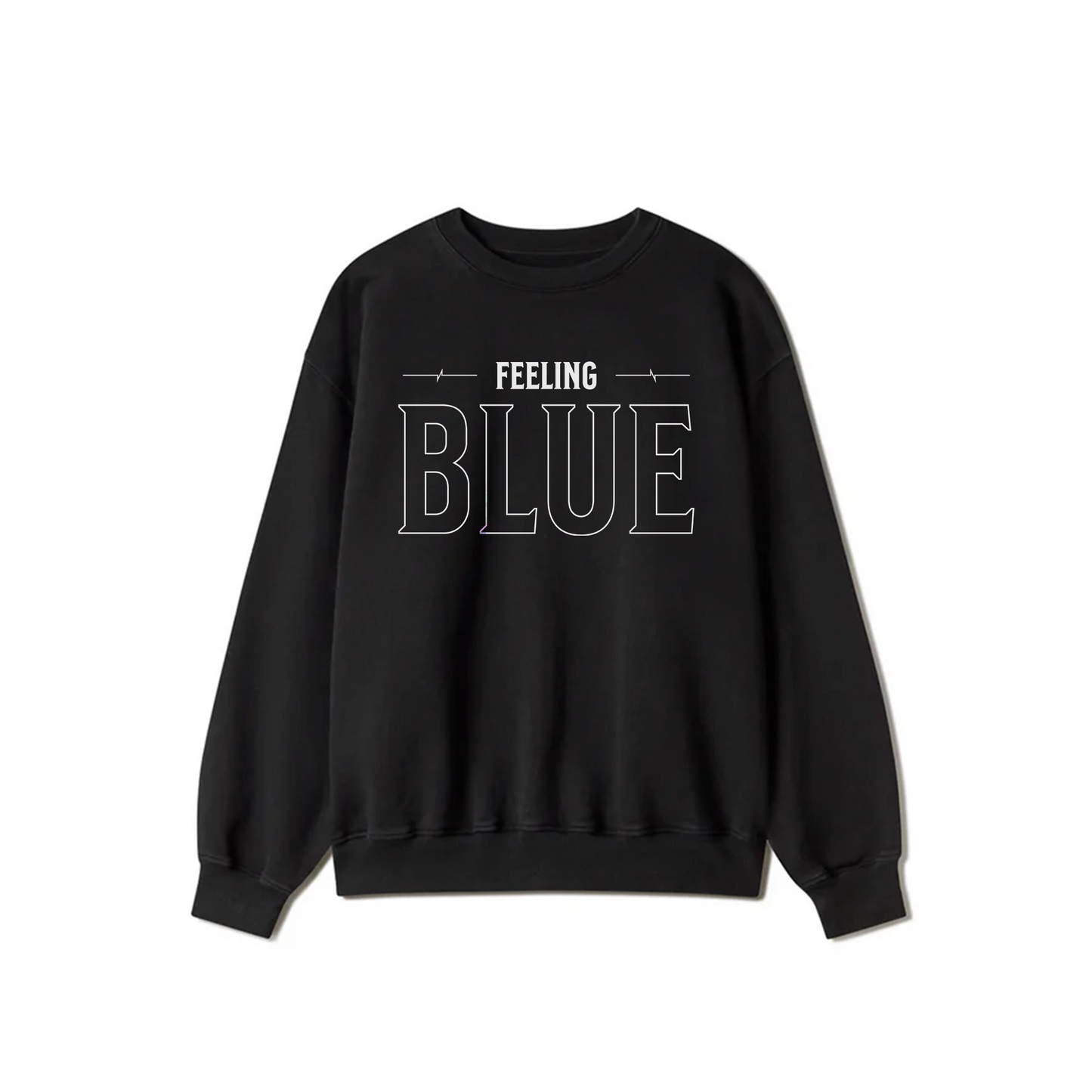 Black Crewneck Sweatshirt - Feeling blue