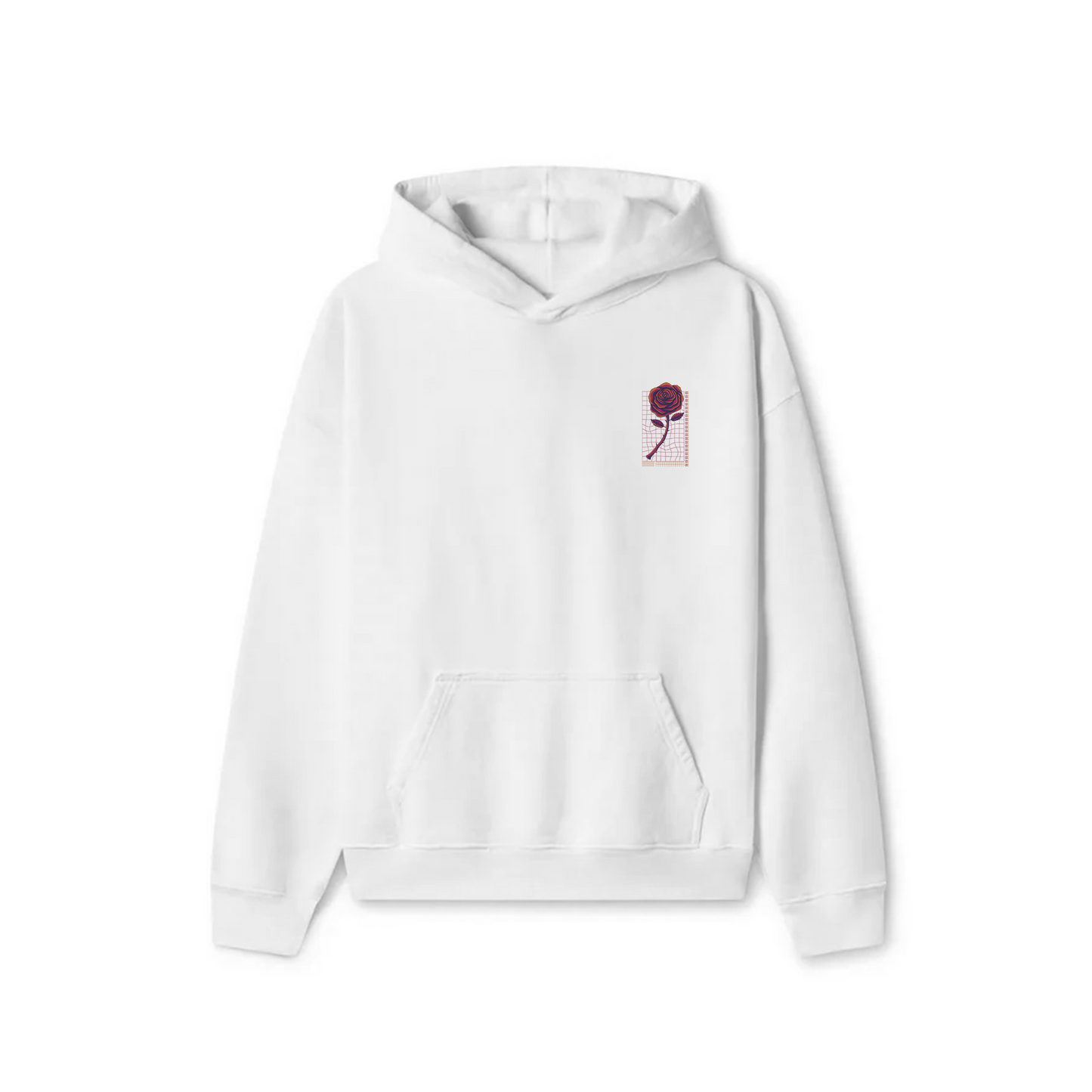 White Oversized Hoodie - Flowers