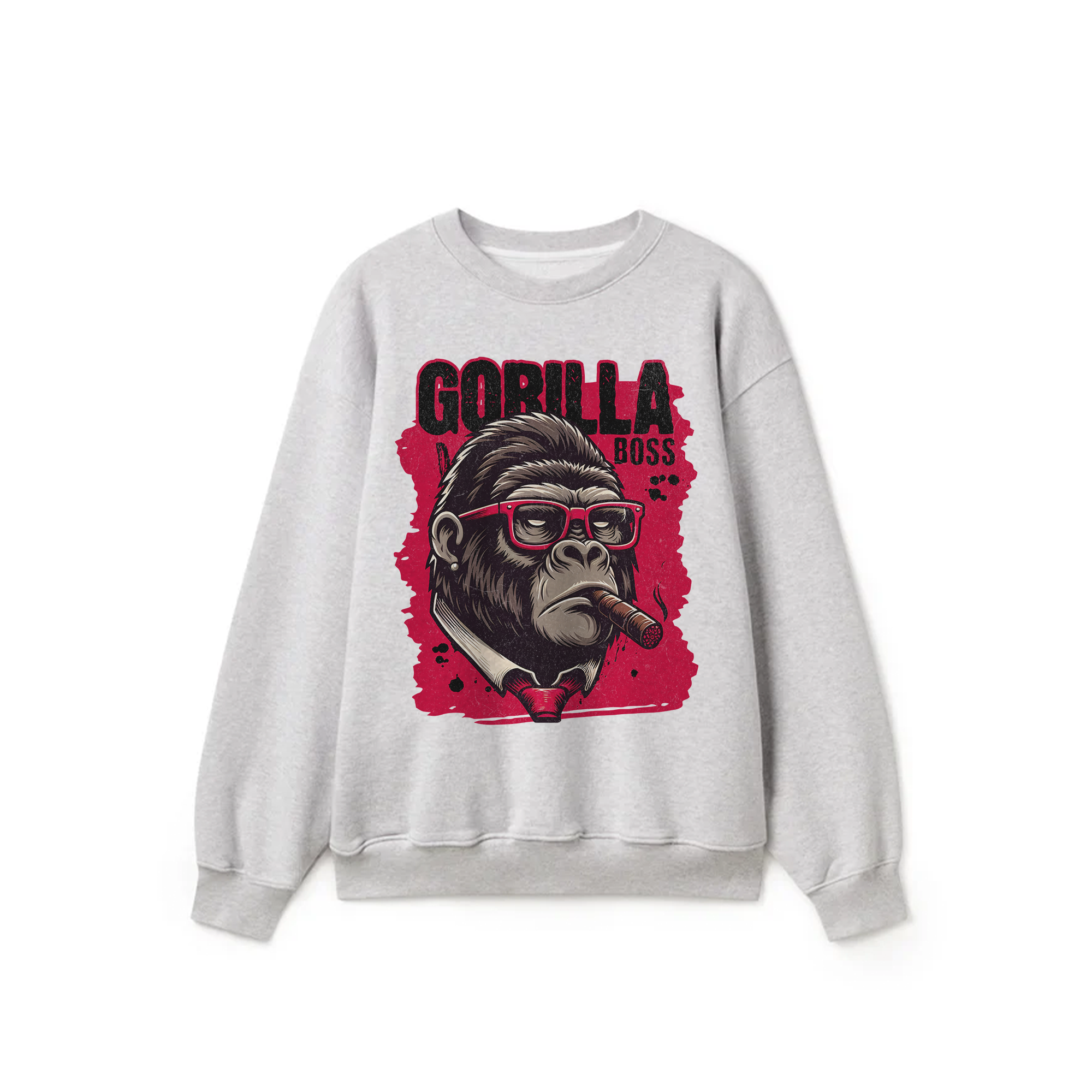 Grey Crewneck Sweatshirt - Gorilla boss