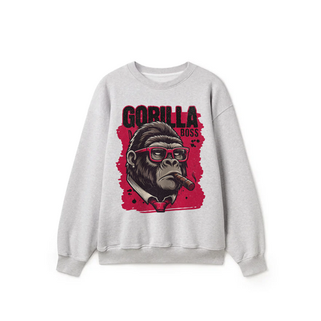 Grey Crewneck Sweatshirt - Gorilla boss