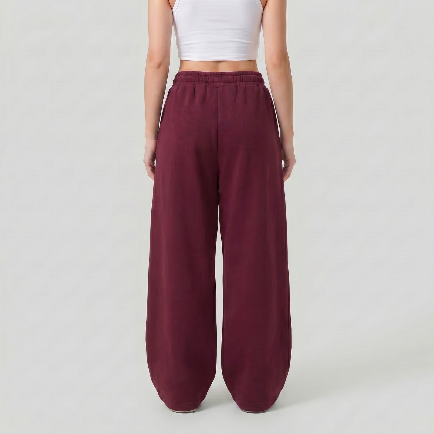 Baggy Unisex Wide Leg Summer Sweatpants - Burgundy