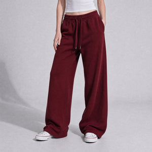 Baggy Unisex Wide Leg Summer Sweatpants - Burgundy