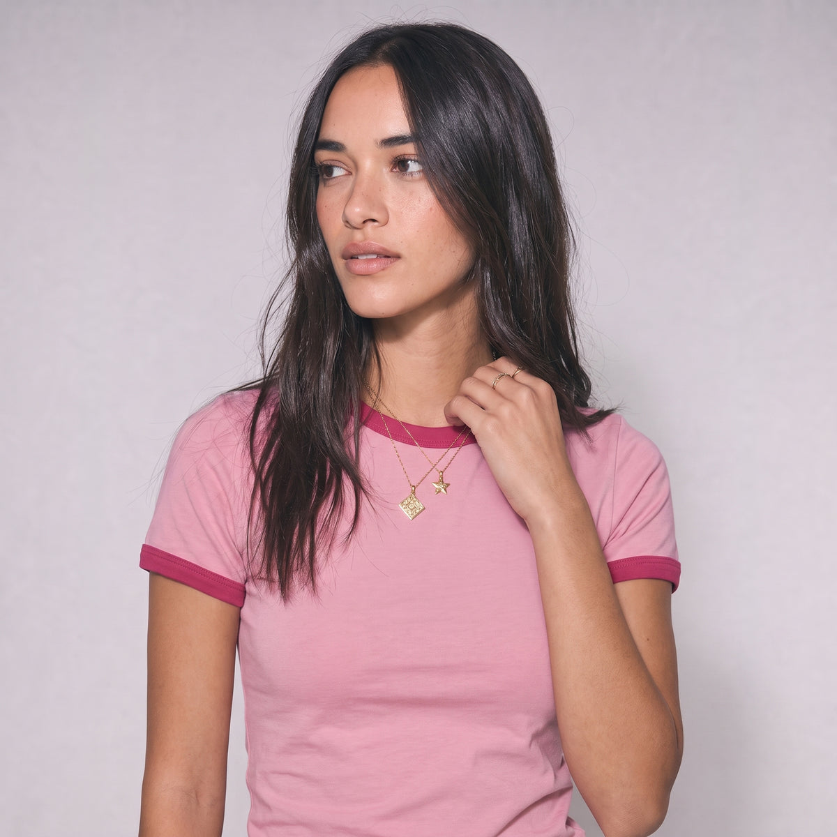 Ringer Baby Tee - Pink