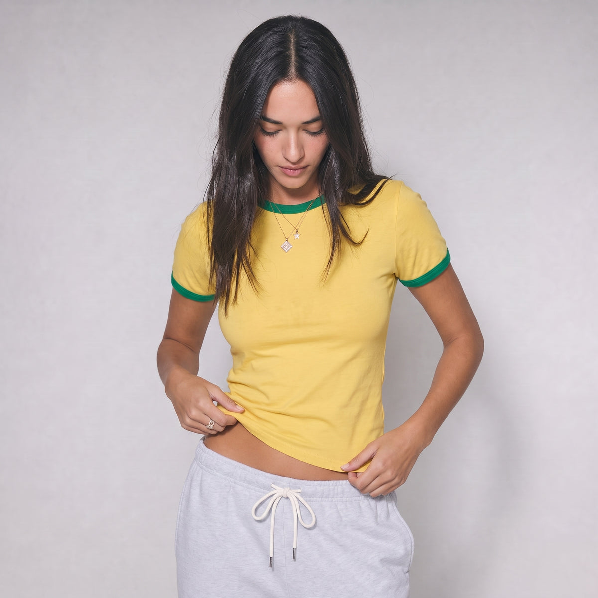 Ringer Baby Tee - Yellow
