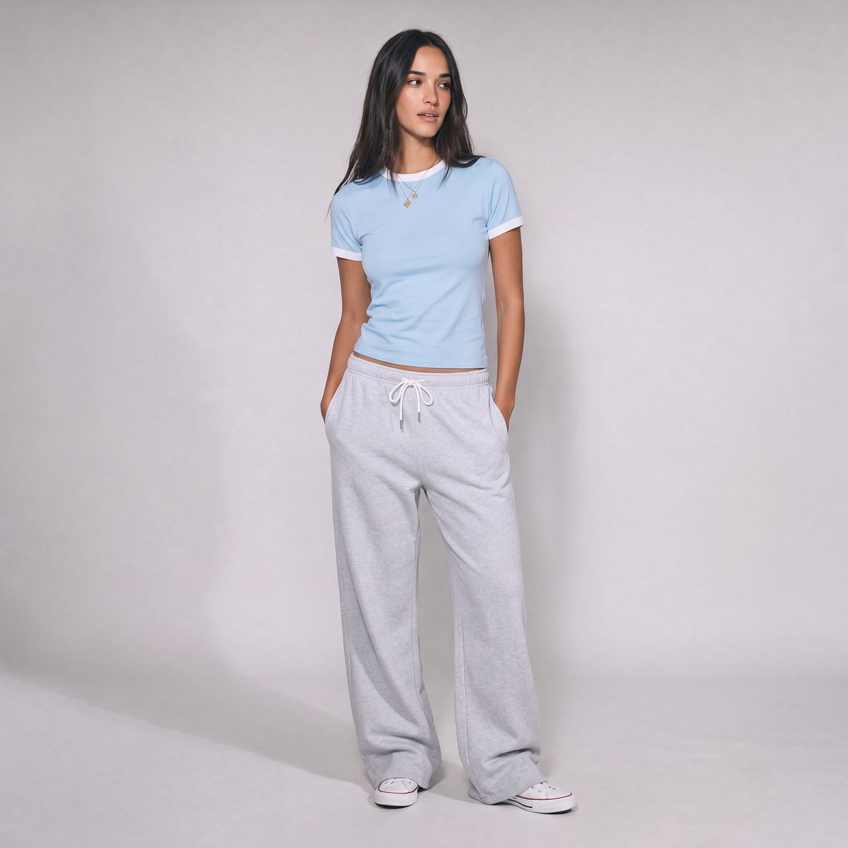 Ringer Baby Tee - Baby Blue